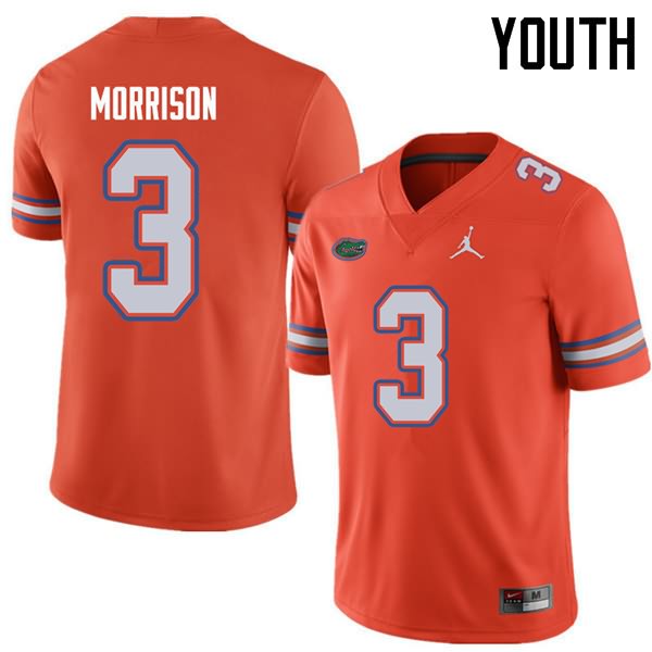 Youth NCAA Florida Gators Antonio Morrison #3 Stitched Authentic Jordan Brand Orange College Football Jersey EJC0165XX